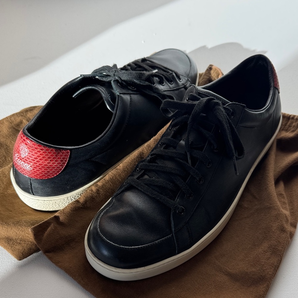 Gucci Black Leather Men's Shoes